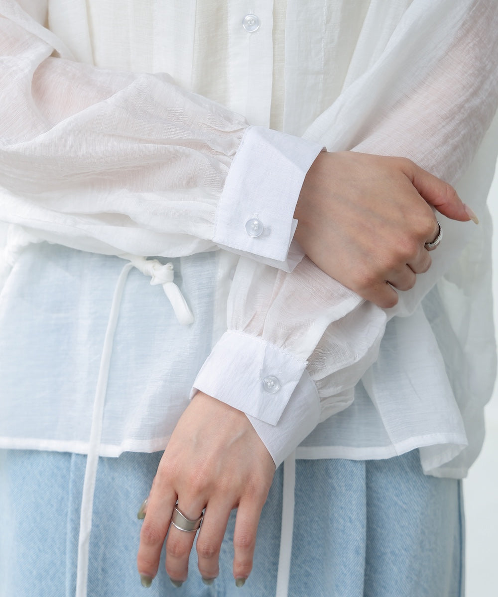 シアーレイヤードデザインシャツ