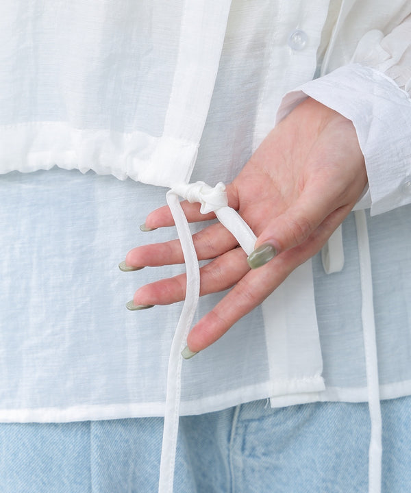 シアーレイヤードデザインシャツ