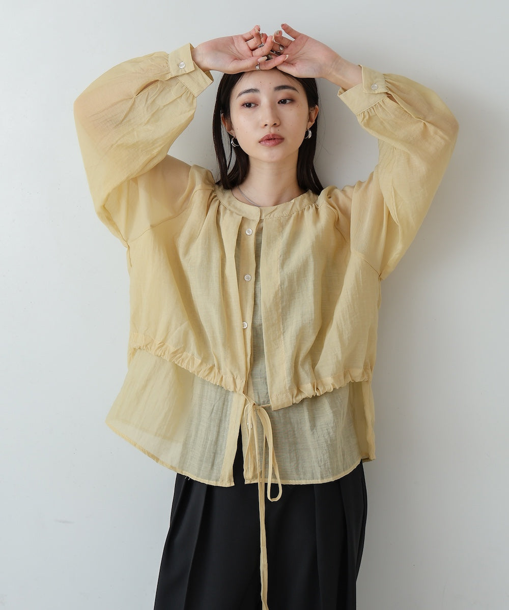 シアーレイヤードデザインシャツ