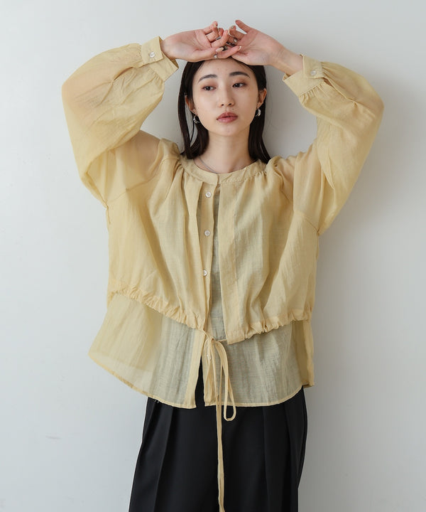 シアーレイヤードデザインシャツ