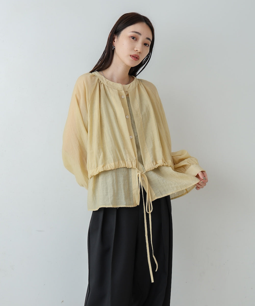 シアーレイヤードデザインシャツ