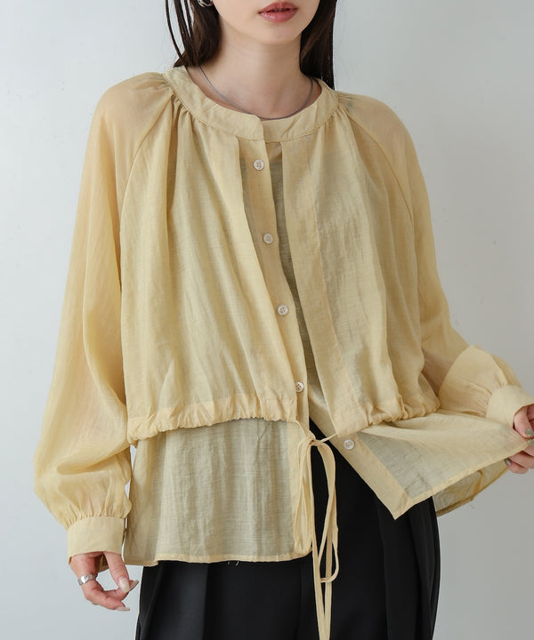 シアーレイヤードデザインシャツ