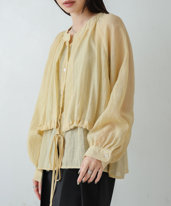 シアーレイヤードデザインシャツ