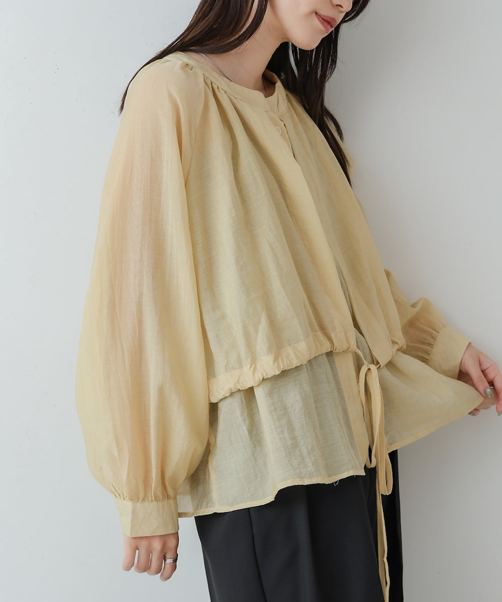 シアーレイヤードデザインシャツ