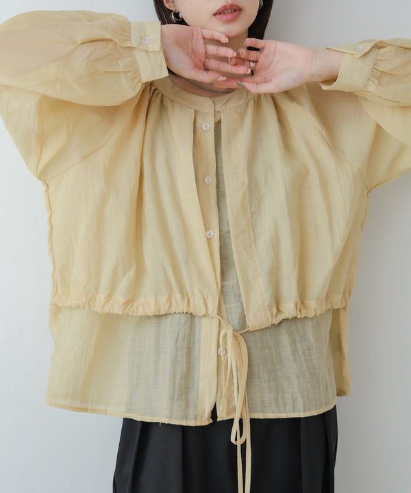 シアーレイヤードデザインシャツ