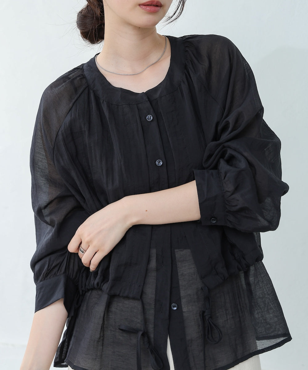 シアーレイヤードデザインシャツ