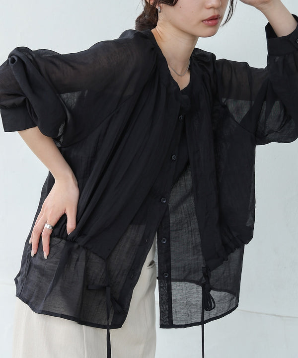 シアーレイヤードデザインシャツ