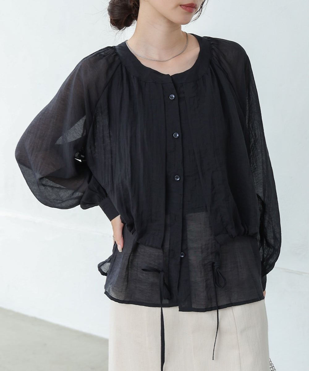 シアーレイヤードデザインシャツ