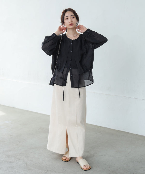 シアーレイヤードデザインシャツ