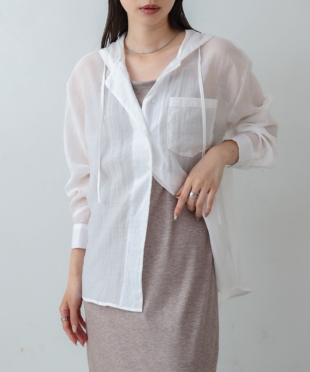 シアーシャツパーカー