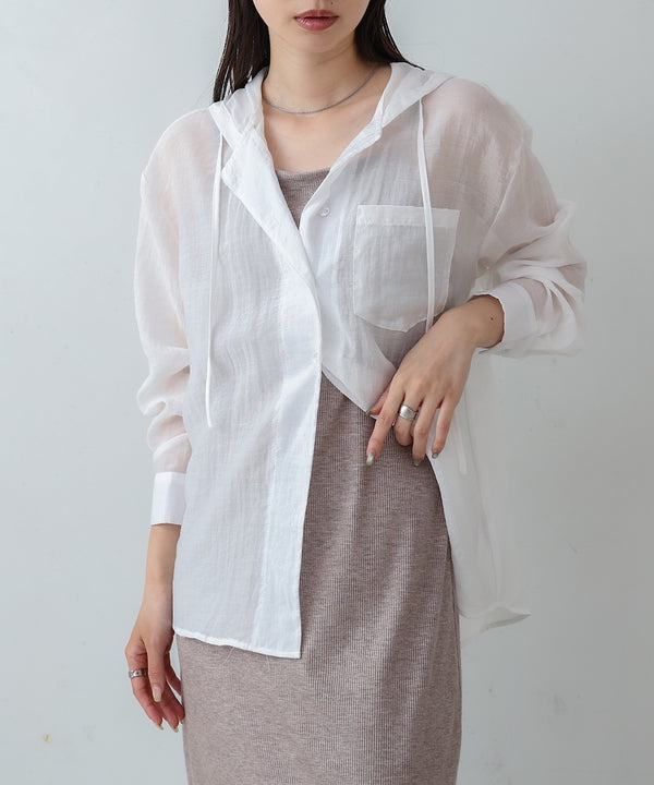 シアーシャツパーカー