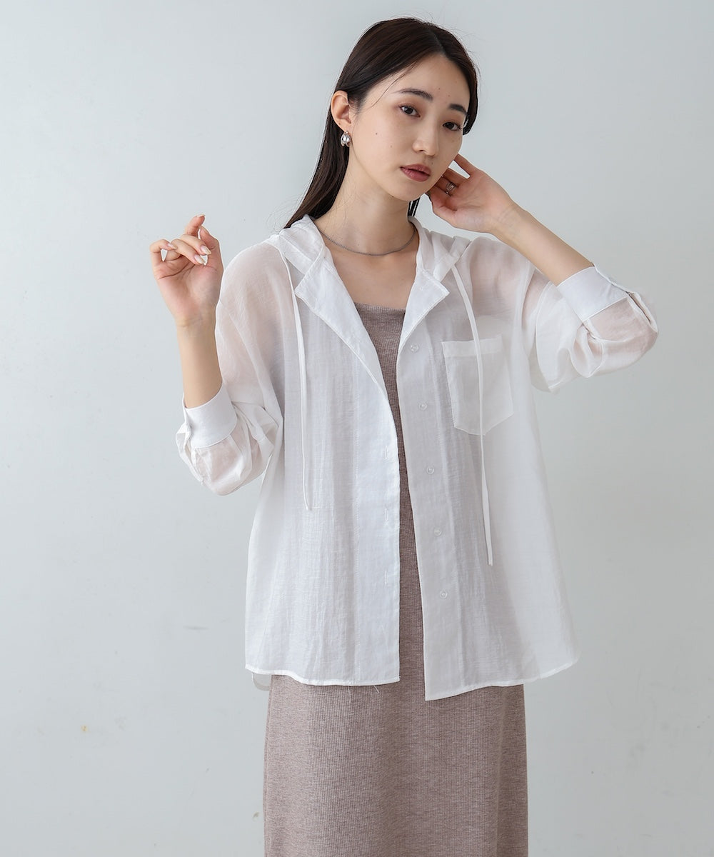 シアーシャツパーカー