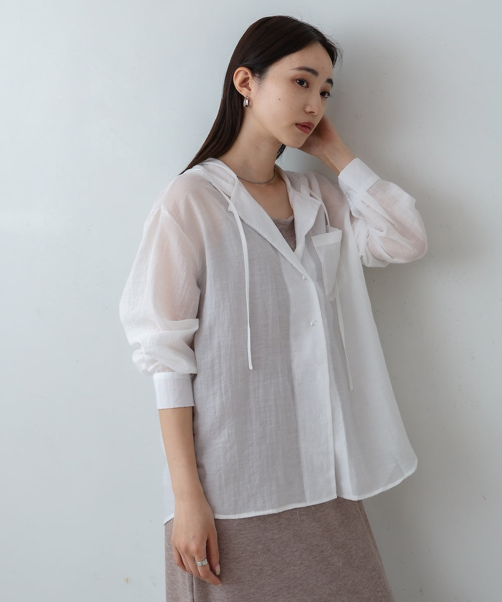 シアーシャツパーカー