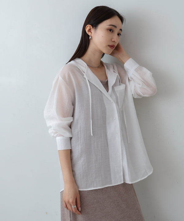 シアーシャツパーカー