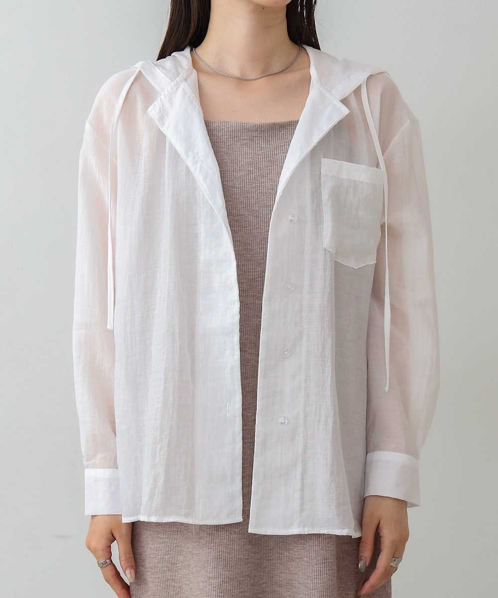 シアーシャツパーカー