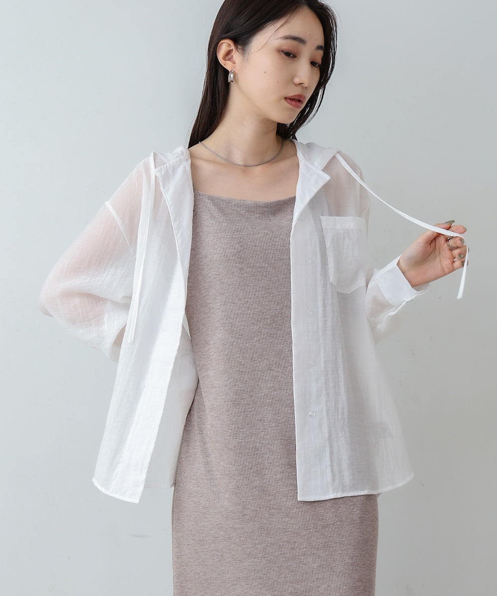 シアーシャツパーカー