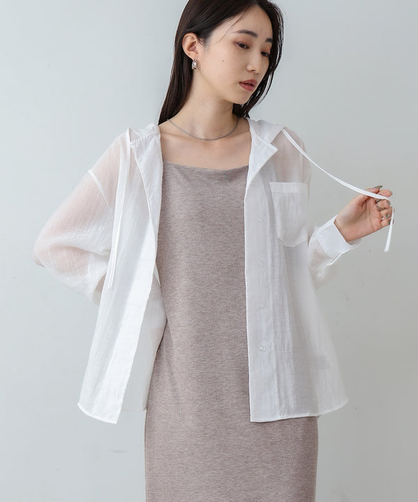 シアーシャツパーカー