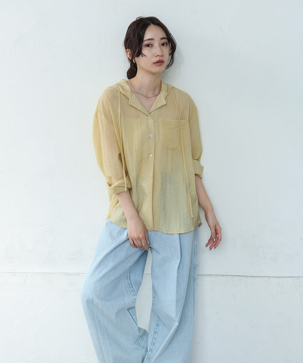 シアーシャツパーカー