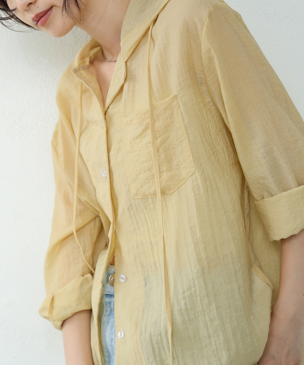 シアーシャツパーカー