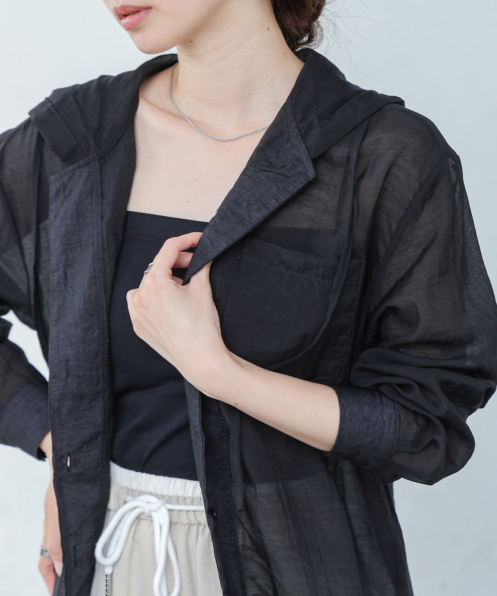 シアーシャツパーカー