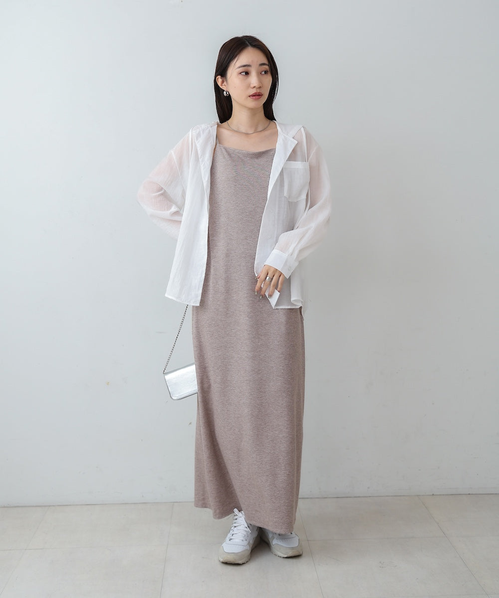 シアーシャツパーカー