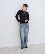 【M・Lサイズ展開】ダブルボタンデニムパンツ