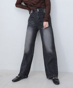 【M・Lサイズ展開】ダブルボタンデニムパンツ