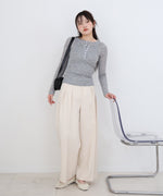 ボタンタンクセット　ヘンリーネックトップス