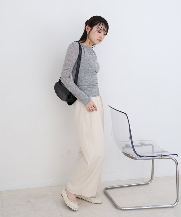 ボタンタンクセット　ヘンリーネックトップス