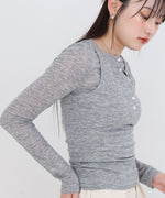 ボタンタンクセット　ヘンリーネックトップス