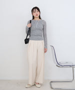 ボタンタンクセット　ヘンリーネックトップス