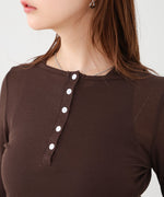 ボタンタンクセット　ヘンリーネックトップス