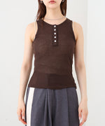 ボタンタンクセット　ヘンリーネックトップス