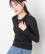 ボタンタンクセット　ヘンリーネックトップス