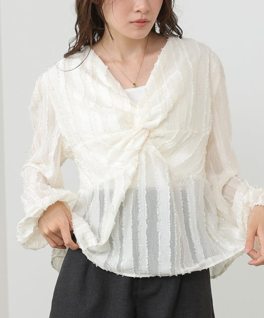 フロントねじりシャギーブラウス【入卒にもおすすめ】