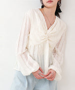 フロントねじりシャギーブラウス