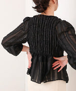 フロントねじりシャギーブラウス