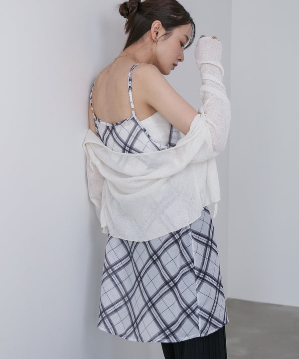 チェックシアーキャミミニワンピース