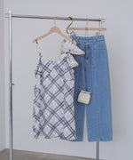 チェックシアーキャミミニワンピース