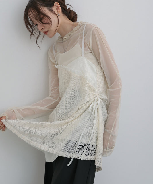 レースドッキングミニキャミワンピース