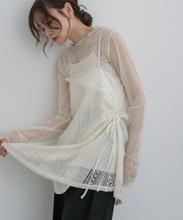 レースドッキングミニキャミワンピース