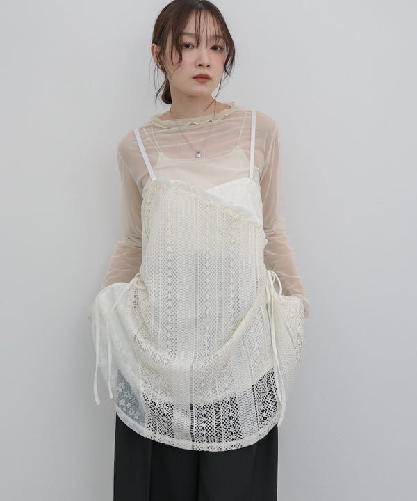 レースドッキングミニキャミワンピース