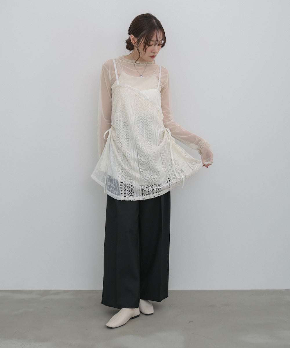 レースドッキングミニキャミワンピース