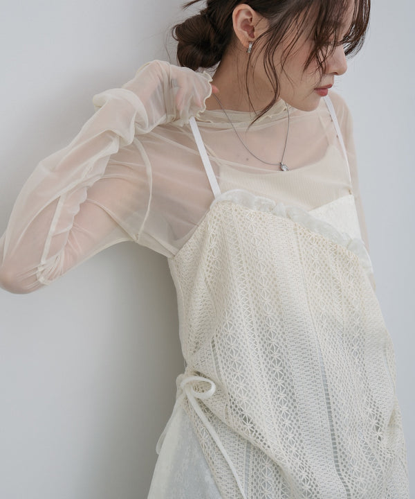 レースドッキングミニキャミワンピース