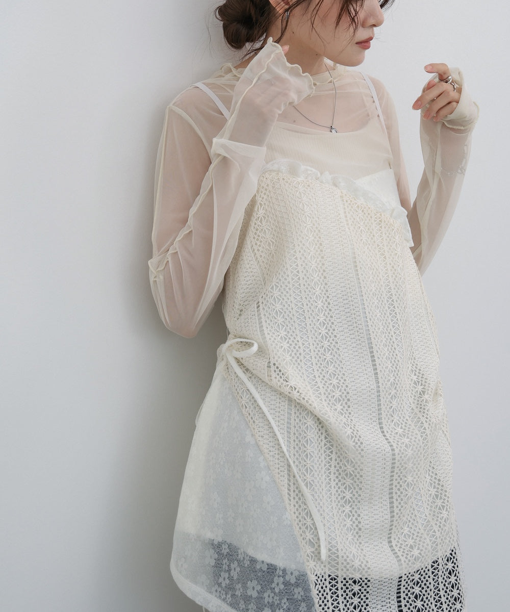 レースドッキングミニキャミワンピース