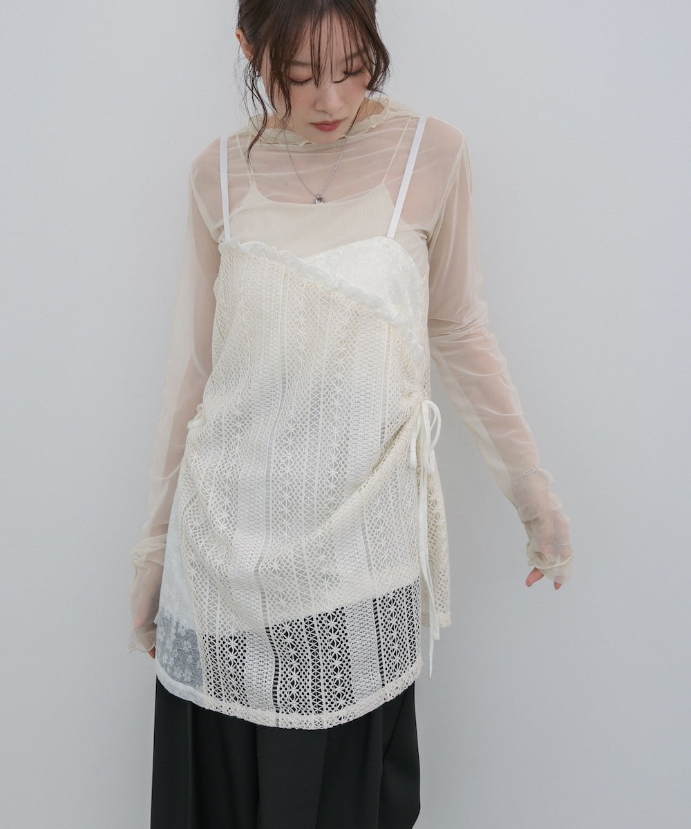 レースドッキングミニキャミワンピース