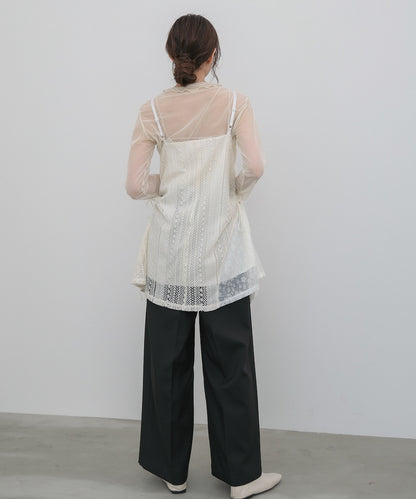 レースドッキングミニキャミワンピース