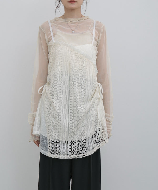 レースドッキングミニキャミワンピース