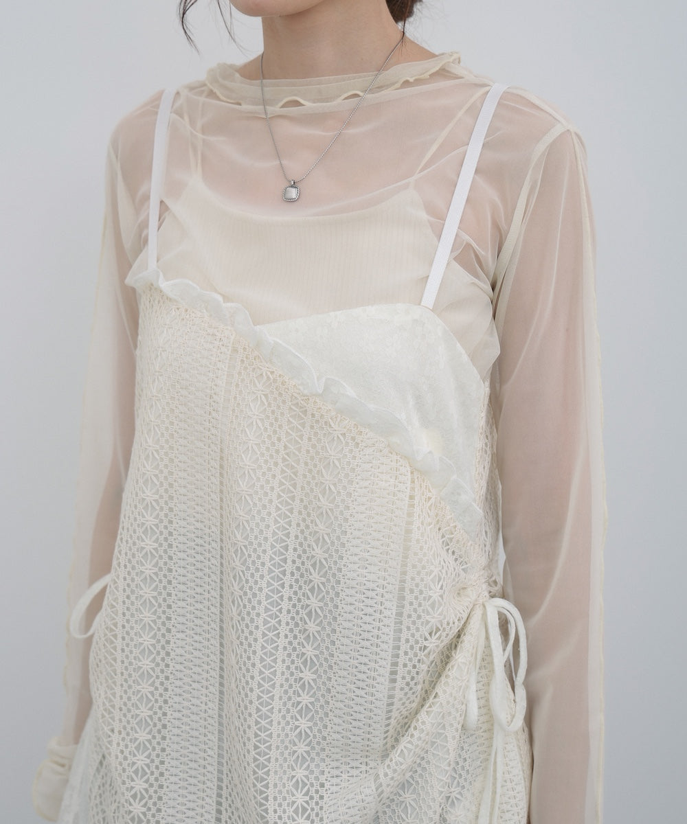 レースドッキングミニキャミワンピース