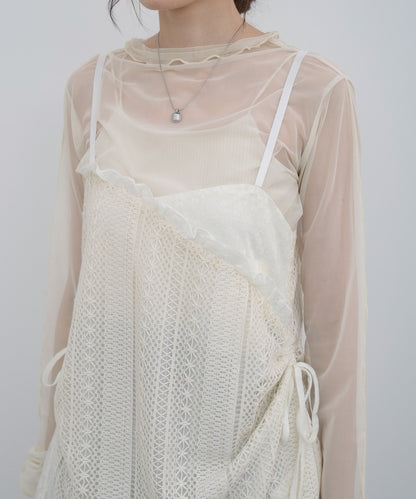 レースドッキングミニキャミワンピース